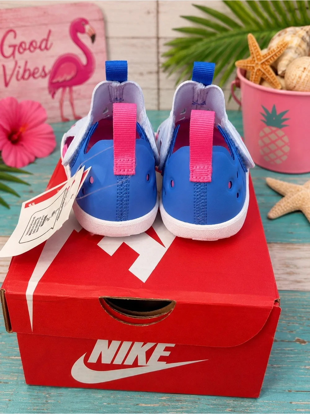 Nike Kids Sunray Protect 2 Water Shoes Blue Pink White Size 8C New in Box